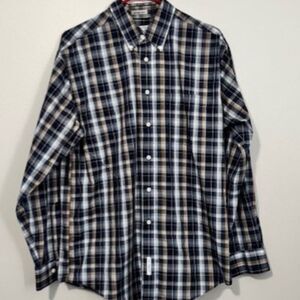 USED Men's Covington Long Sleeve Button Down Shirt Color Blue/White Size Medium